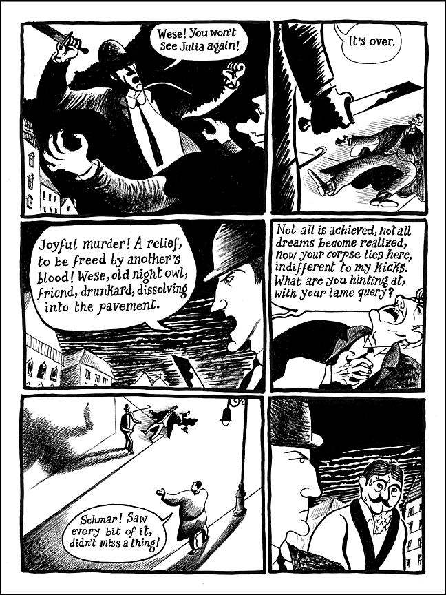 Comics adaptation of "A Fratricide", a short story by Franz Kafka.